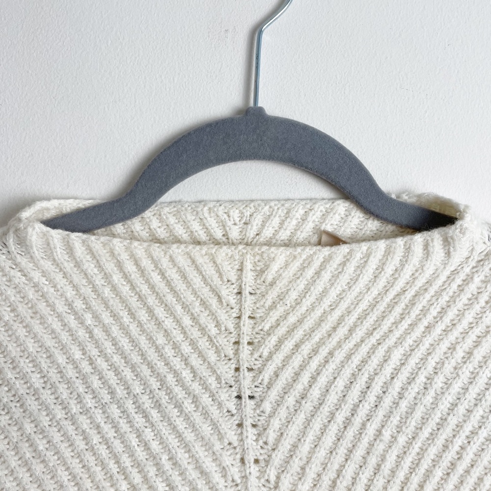 Anthropologie Fuzzy Puff Sleeve Sweater Cream Med - Picture 7 of 7